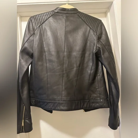Cole Haan Black Leather Jacket - Picture 5 of 6